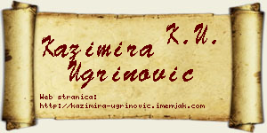 Kazimira Ugrinović vizit kartica